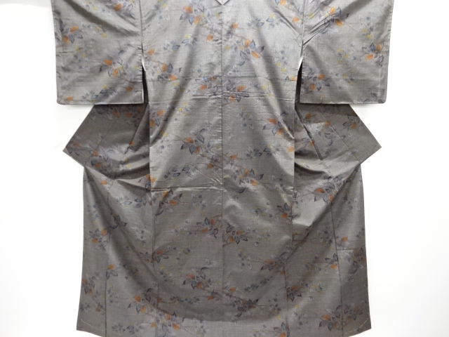 枝葉模様織り出し西陣伝承紬着物